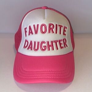 3/$10 “Favorite Daughter” Pink and White Trucker Hat